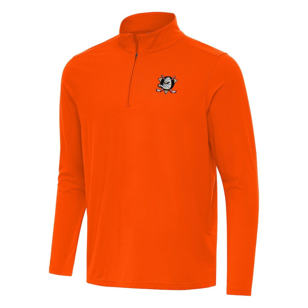 Anaheim Ducks Antigua Intent Quarter-Zip Top - Orange | US 202234338