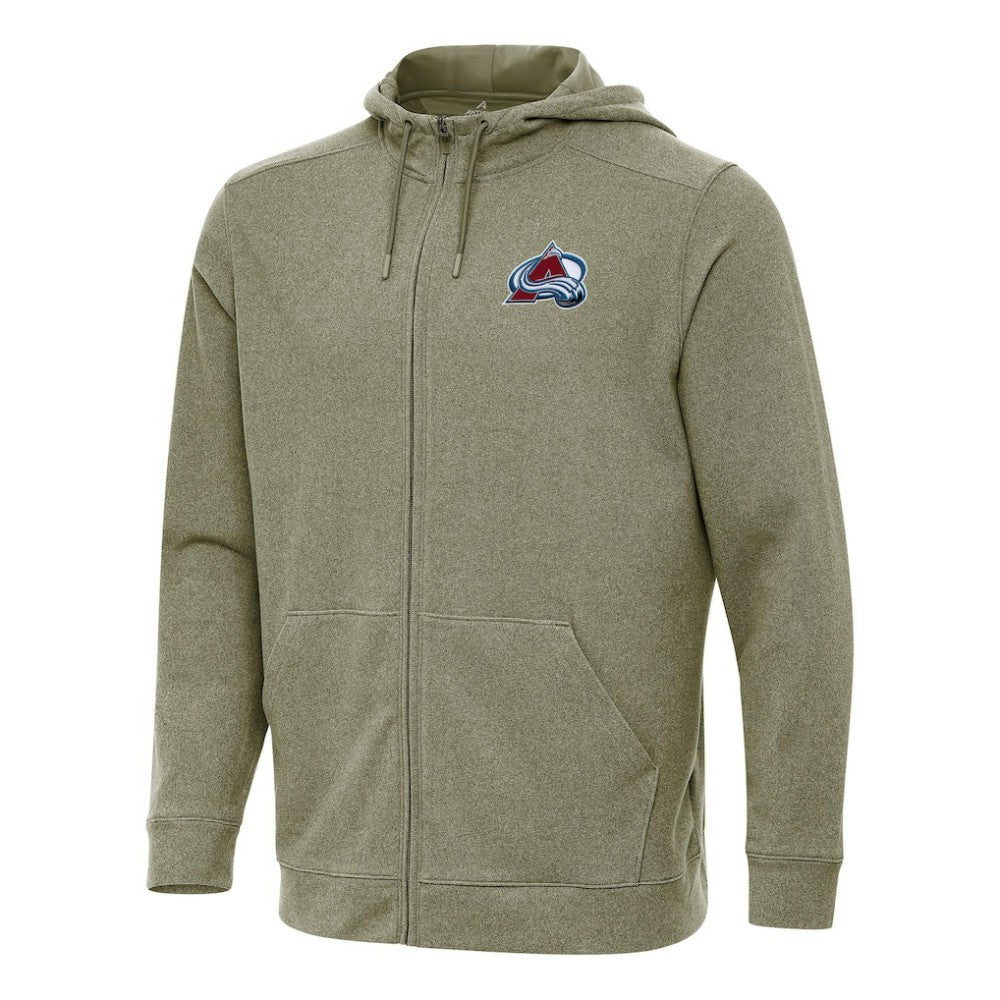 Colorado Avalanche Antigua Effortless Full-Zip Hoodie Jacket - Olive | US 202234366