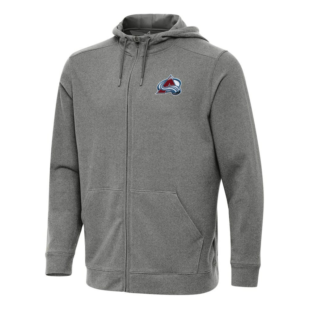 Colorado Avalanche Antigua Effortless Full-Zip Hoodie Jacket - Heather Black | US 202234381