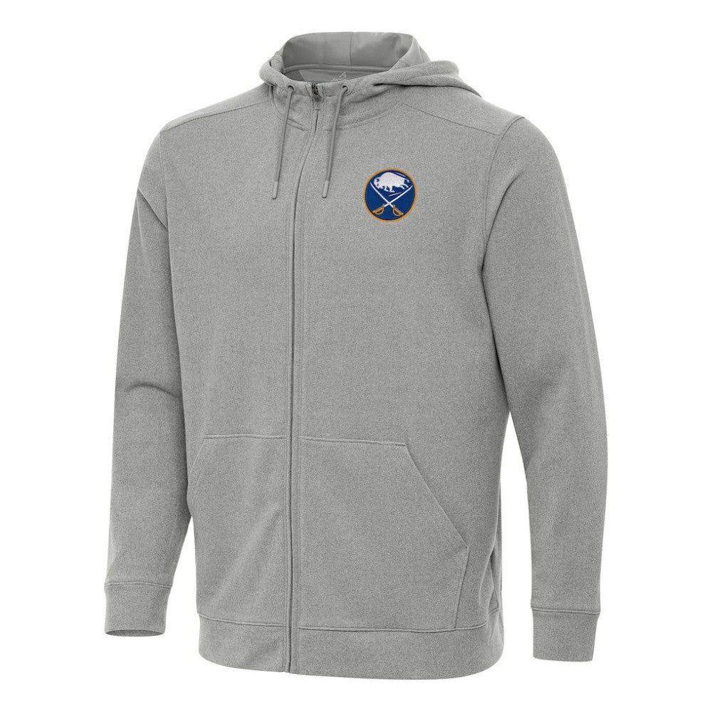 Buffalo Sabres Antigua Effortless Full-Zip Hoodie Jacket - Heather Gray | US 202234385