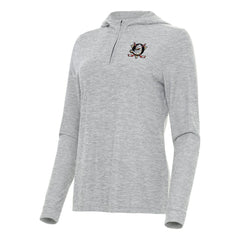 Anaheim Ducks Antigua Women's Daybreak Quarter-Zip Hoodie - Heather Gray | US 202234479
