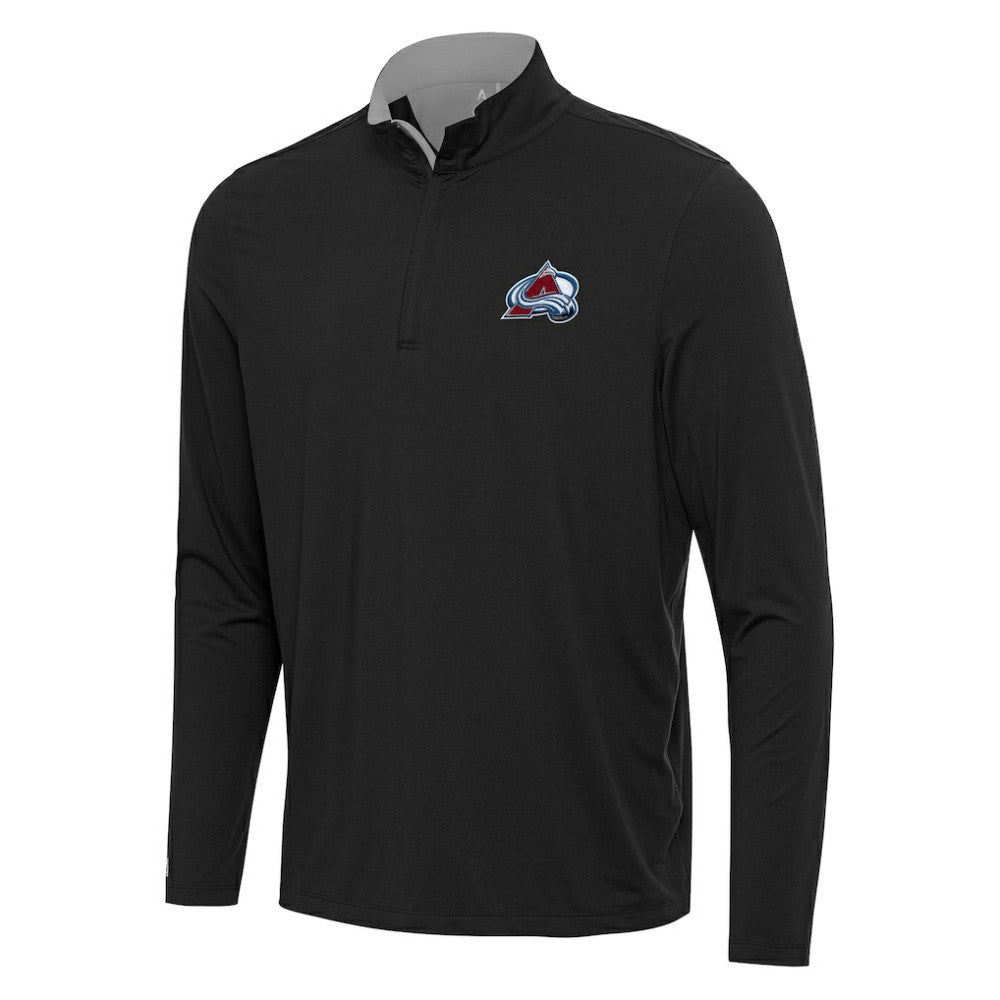 Colorado Avalanche Antigua Content Quarter-Zip Pullover Top - Black/Gray | US 202234689