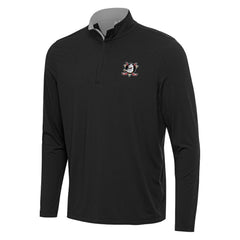 Anaheim Ducks Antigua Content Quarter-Zip Pullover Top - Black/Gray | US 202234691
