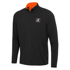 Anaheim Ducks Antigua Content Quarter-Zip Pullover Top - Black/Orange | US 202234692