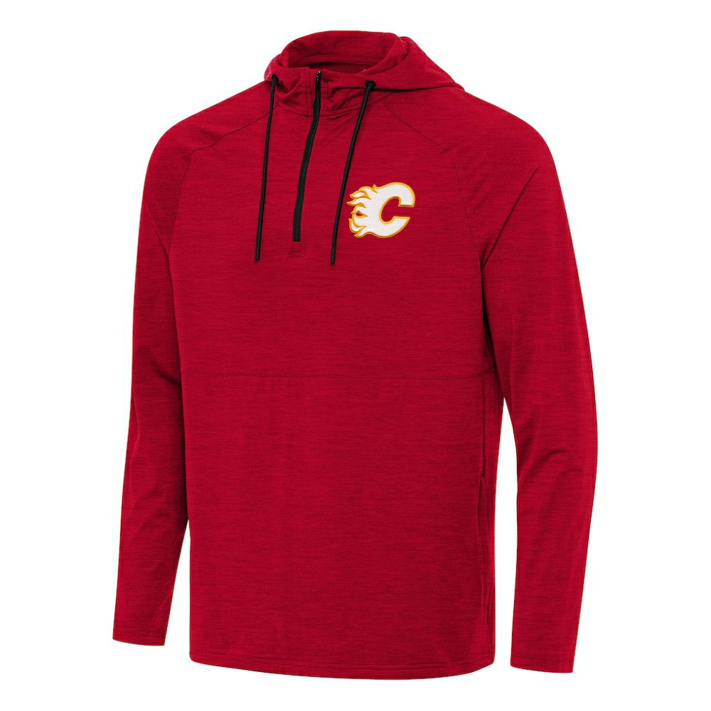 Calgary Flames Antigua Spikes Quarter-Zip Hoodie - Heather Red | US 202234805