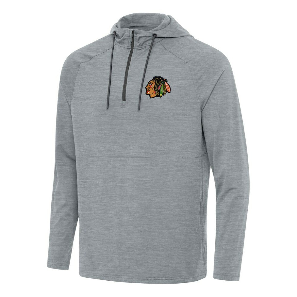 Chicago Blackhawks Antigua Spikes Quarter-Zip Hoodie - Heather Gray | US 202234812