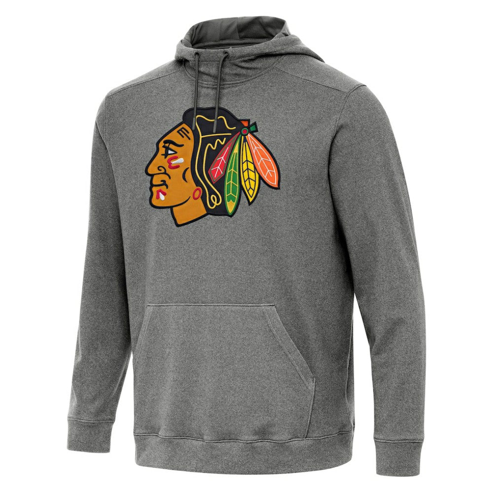 Chicago Blackhawks Antigua Cloud Pullover Hoodie - Heather Black | US 202234895