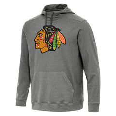 Chicago Blackhawks Antigua Cloud Pullover Hoodie - Heather Black | US 202234895