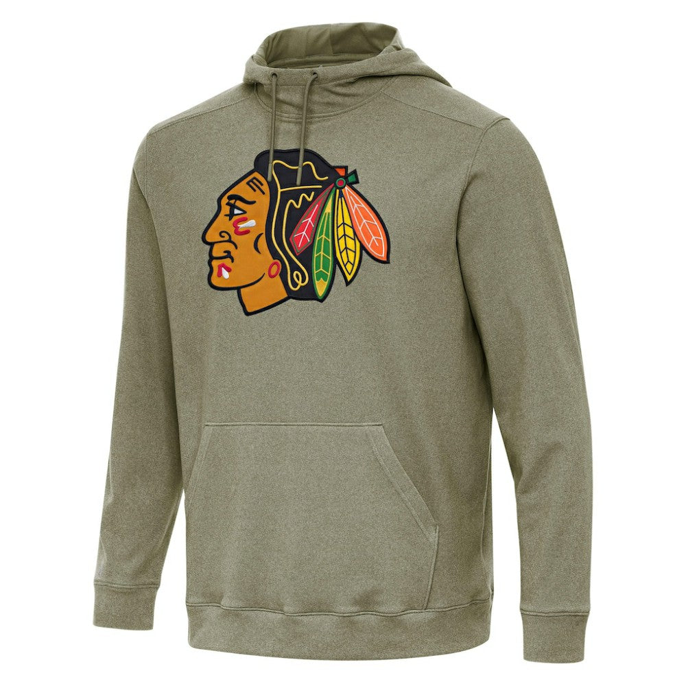 Chicago Blackhawks Antigua Cloud Pullover Hoodie - Olive | US 202234897