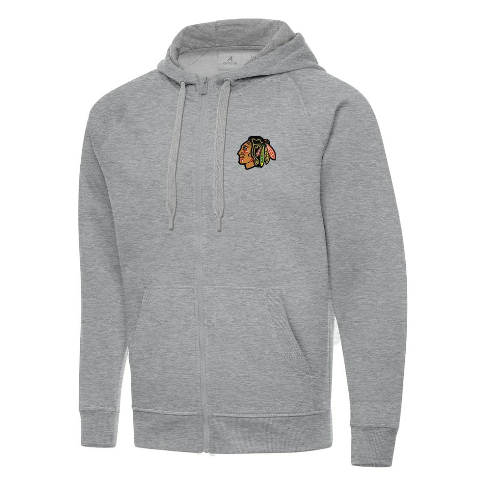 Chicago Blackhawks Antigua Big & Tall Victory Full-Zip Hoodie - Heather Gray | US 202235028