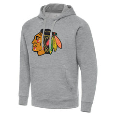 Chicago Blackhawks Antigua Big & Tall Victory Pullover Hoodie - Heather Gray | US 202235042