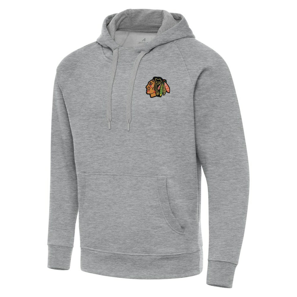 Chicago Blackhawks Antigua Big & Tall Victory Pullover Hoodie - Heather Gray | US 202235080