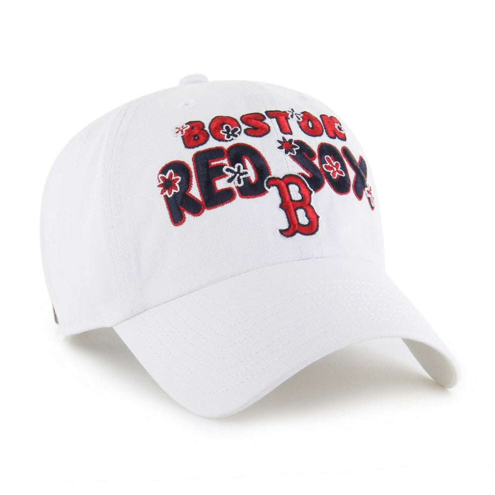 Boston Red Sox '47 Women's Flower Power Clean Up Adjustable Hat - White Hats