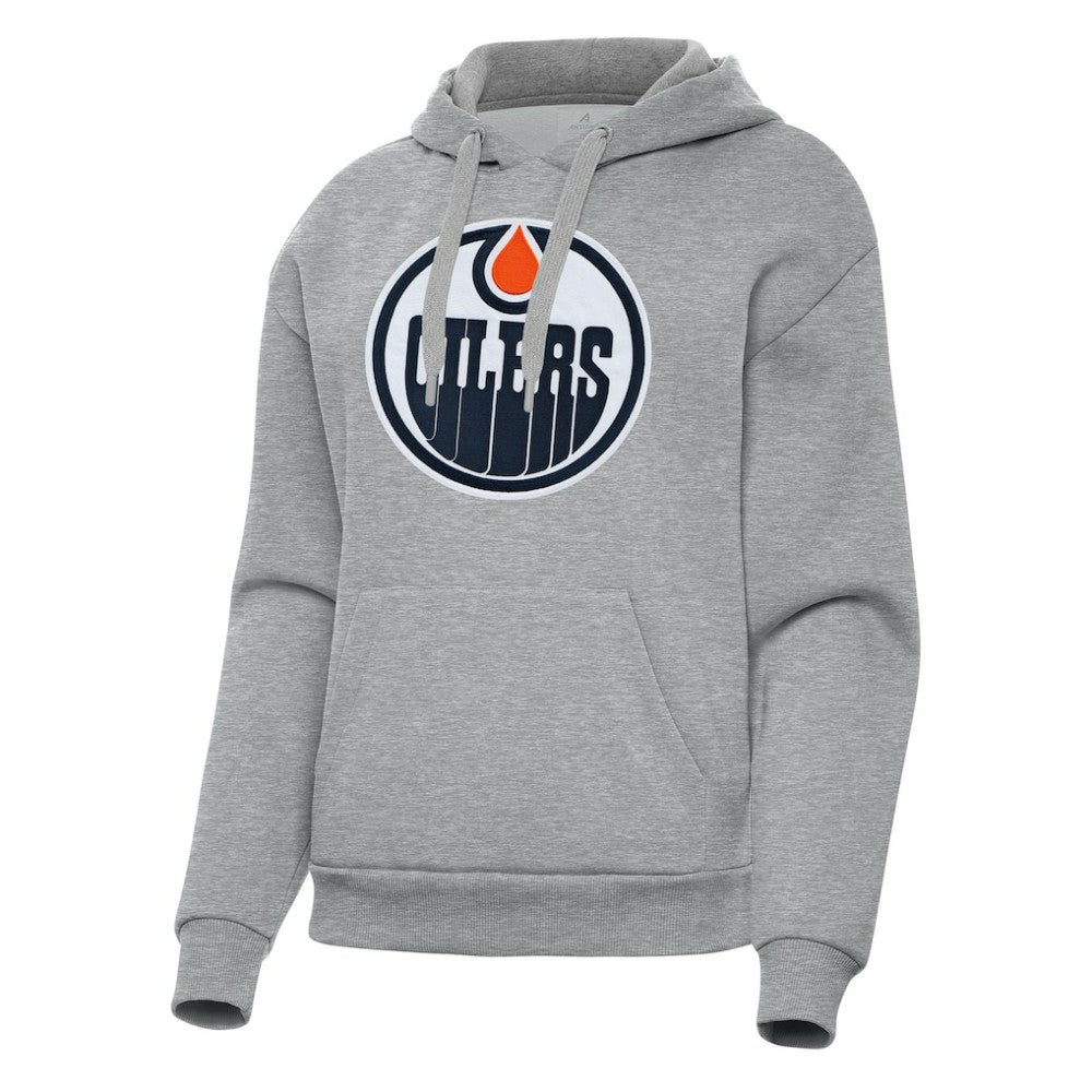 Edmonton Oilers Antigua Women's Victory Pullover Hoodie - Heather Gray | US 202235590