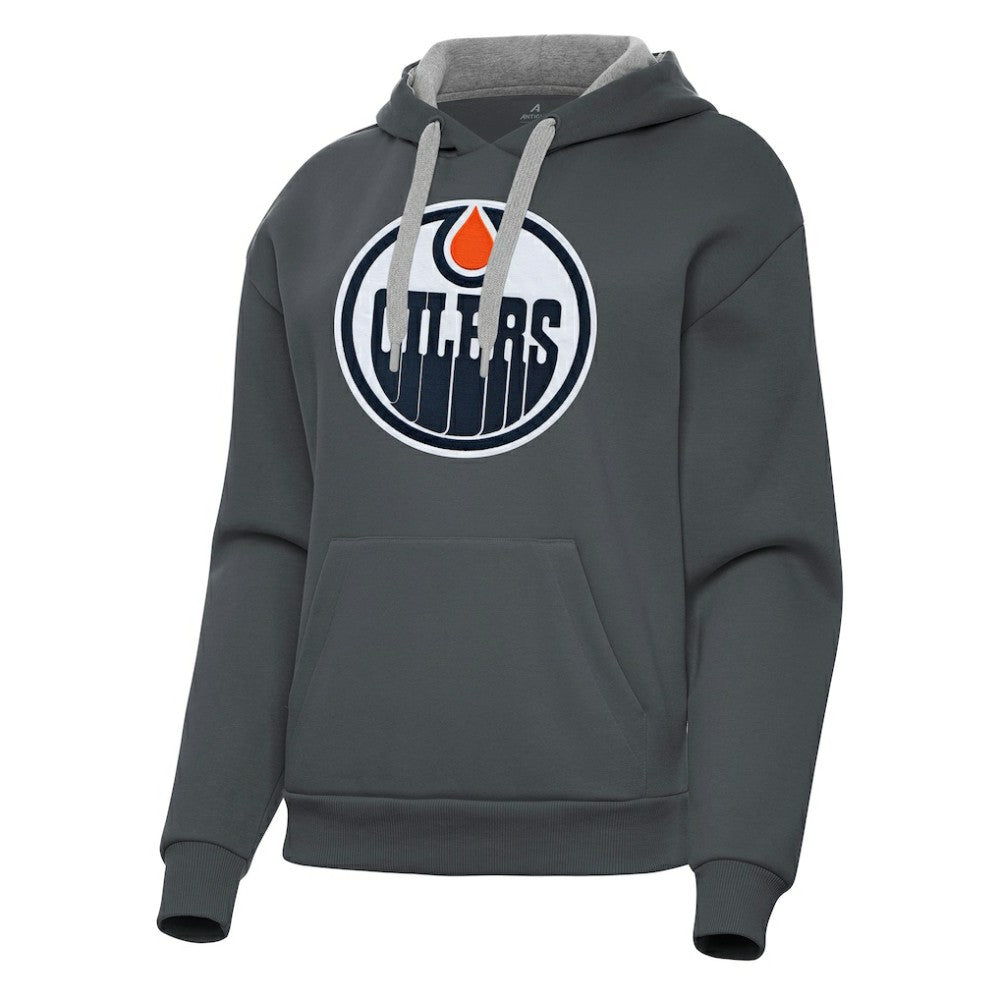 Edmonton Oilers Antigua Women's Victory Pullover Hoodie - Charcoal | US 202235594