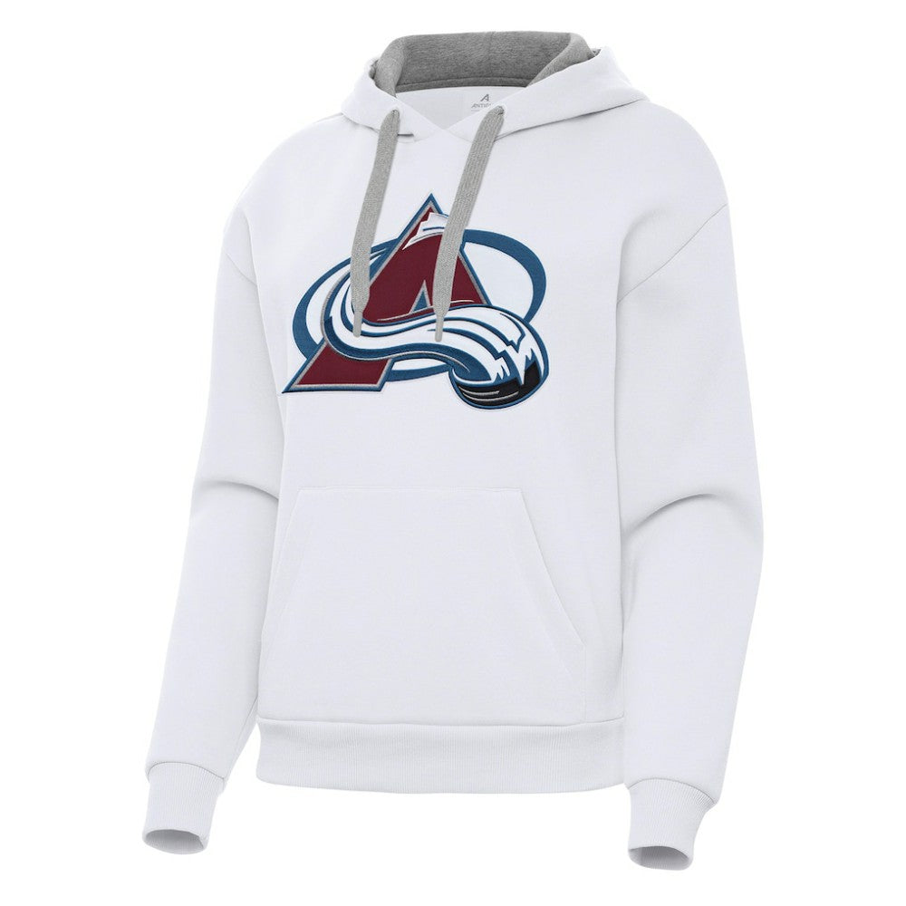 Colorado Avalanche Antigua Women's Victory Pullover Hoodie - White | US 202235608