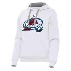 Colorado Avalanche Antigua Women's Victory Pullover Hoodie - White | US 202235608