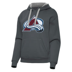 Colorado Avalanche Antigua Women's Victory Pullover Hoodie - Charcoal | US 202235618