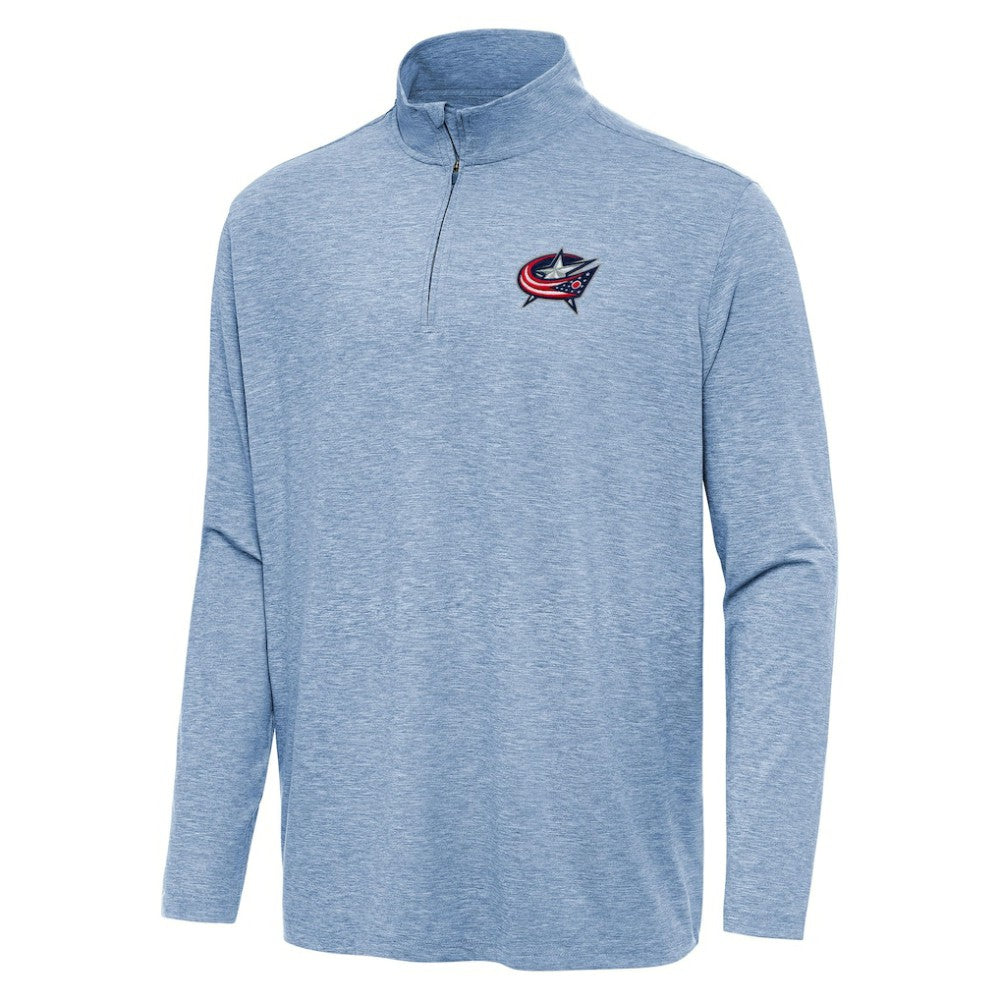 Columbus Blue Jackets Antigua Hunk Quarter-Zip Top - Heather Aqua | US 202235704
