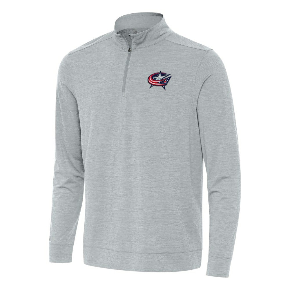 Columbus Blue Jackets Antigua Bright Quarter-Zip Top - Heather Gray | US 202235815