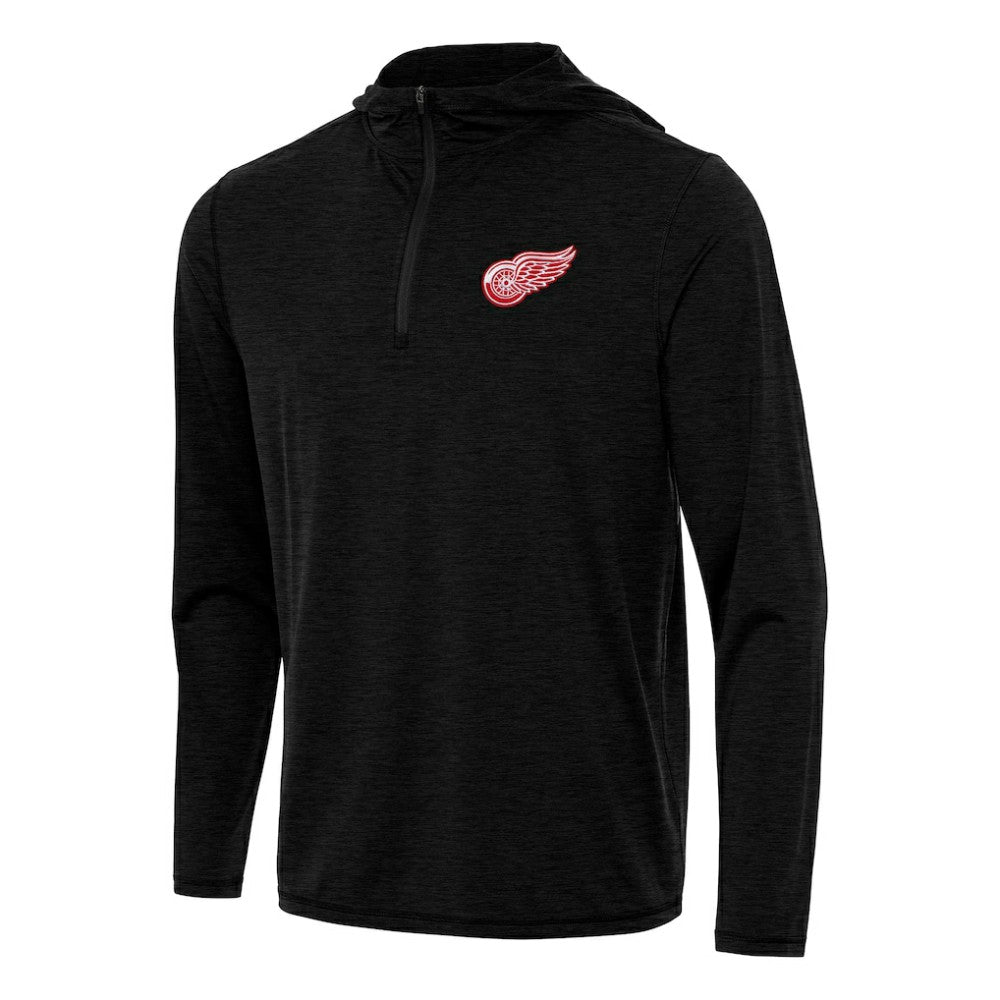 Detroit Red Wings Antigua Tidy Quarter-Zip Hoodie - Heather Black | US 202235820