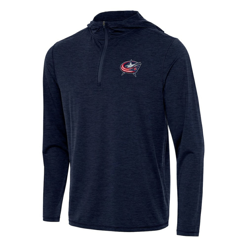 Columbus Blue Jackets Antigua Tidy Quarter-Zip Hoodie - Heather Navy | US 202235821