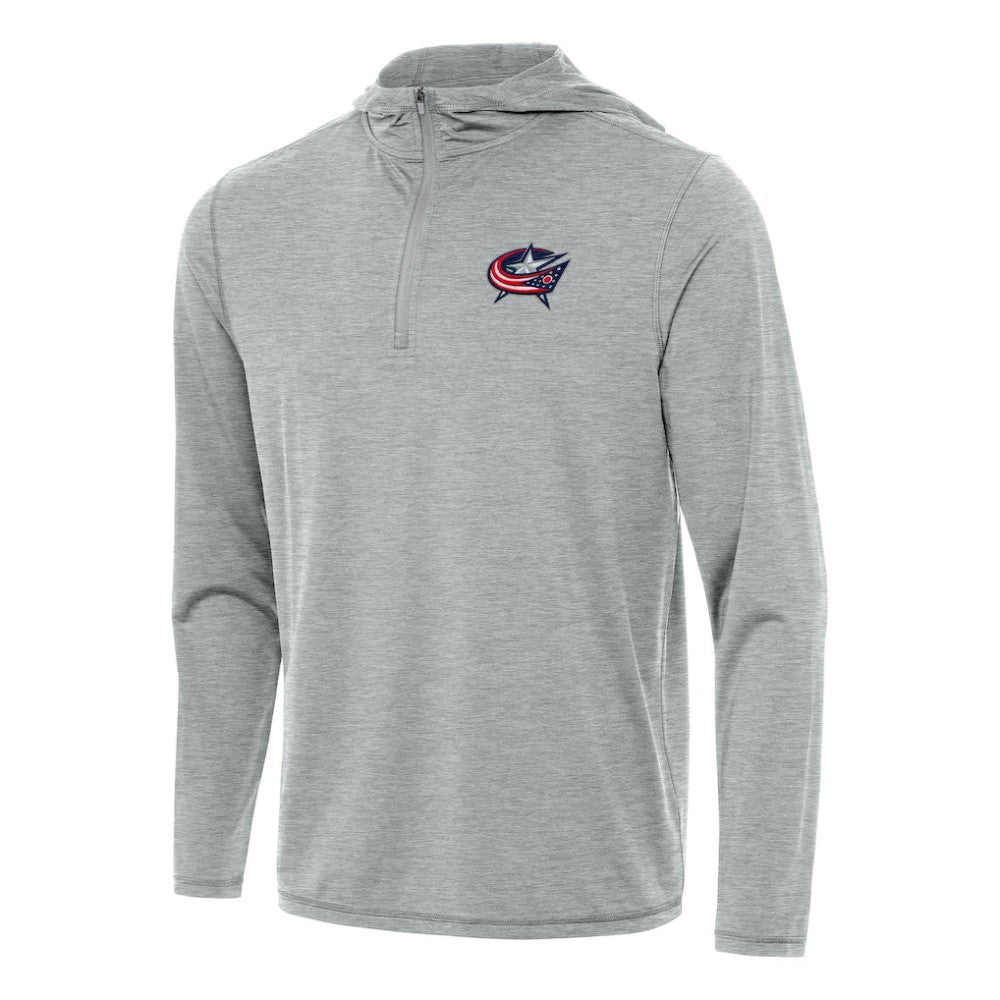 Columbus Blue Jackets Antigua Tidy Quarter-Zip Hoodie - Heather Gray | US 202235826