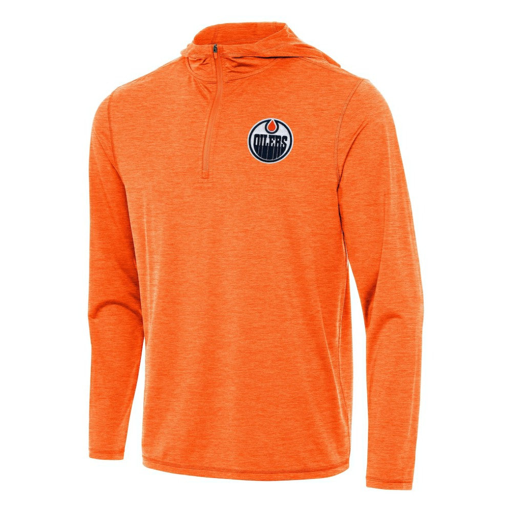Edmonton Oilers Antigua Tidy Quarter-Zip Hoodie - Heather Orange | US 202235827