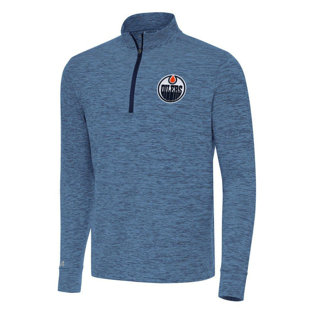 Edmonton Oilers Antigua Cause Quarter-Zip Top - Heather Navy | US 202235850