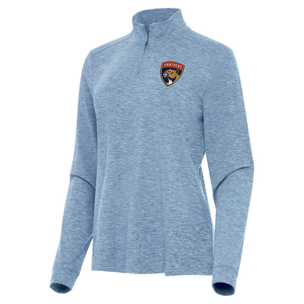 Florida Panthers Antigua Women's Mentor Quarter-Zip Mock Long Sleeve Top - Heather Aqua | US 202235874