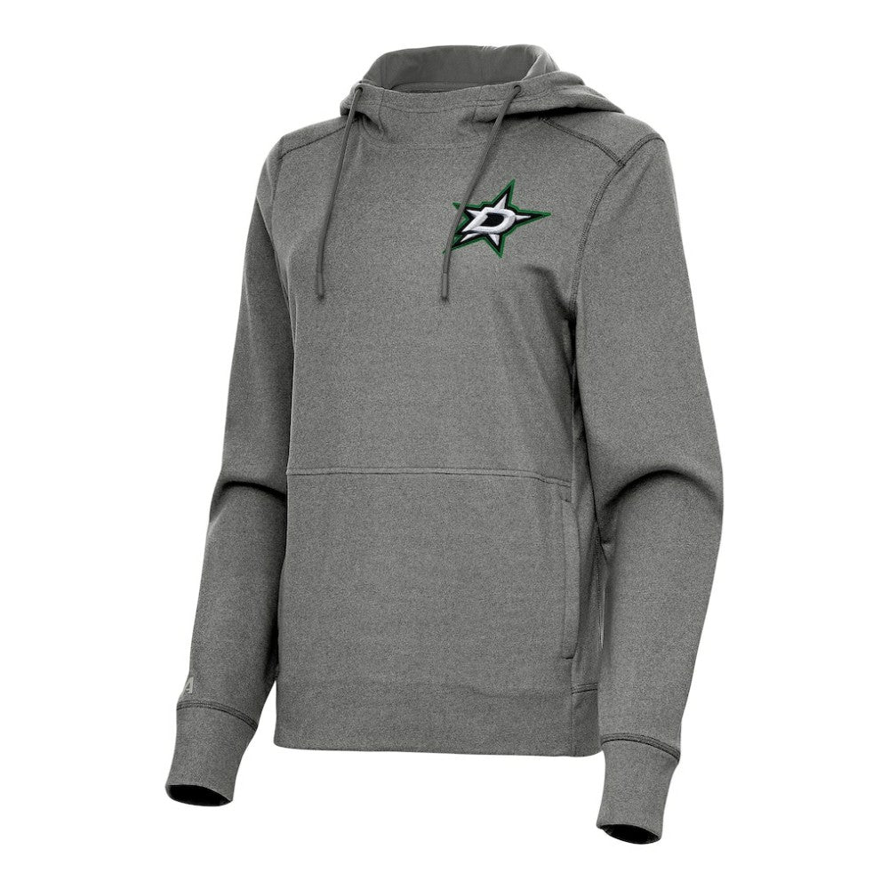 Dallas Stars Antigua Women's Justice Pullover Hoodie - Heather Black | US 202235983