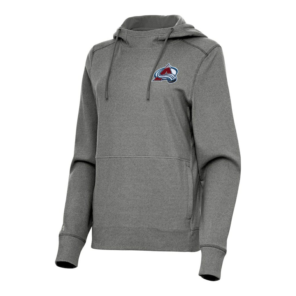 Colorado Avalanche Antigua Women's Justice Pullover Hoodie - Heather Black | US 202235987