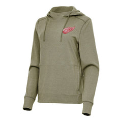 Detroit Red Wings Antigua Women's Justice Pullover Hoodie - Olive | US 202235991
