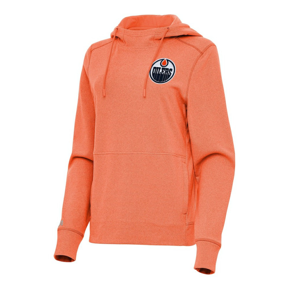 Edmonton Oilers Antigua Women's Justice Pullover Hoodie - Heather Orange | US 202236005