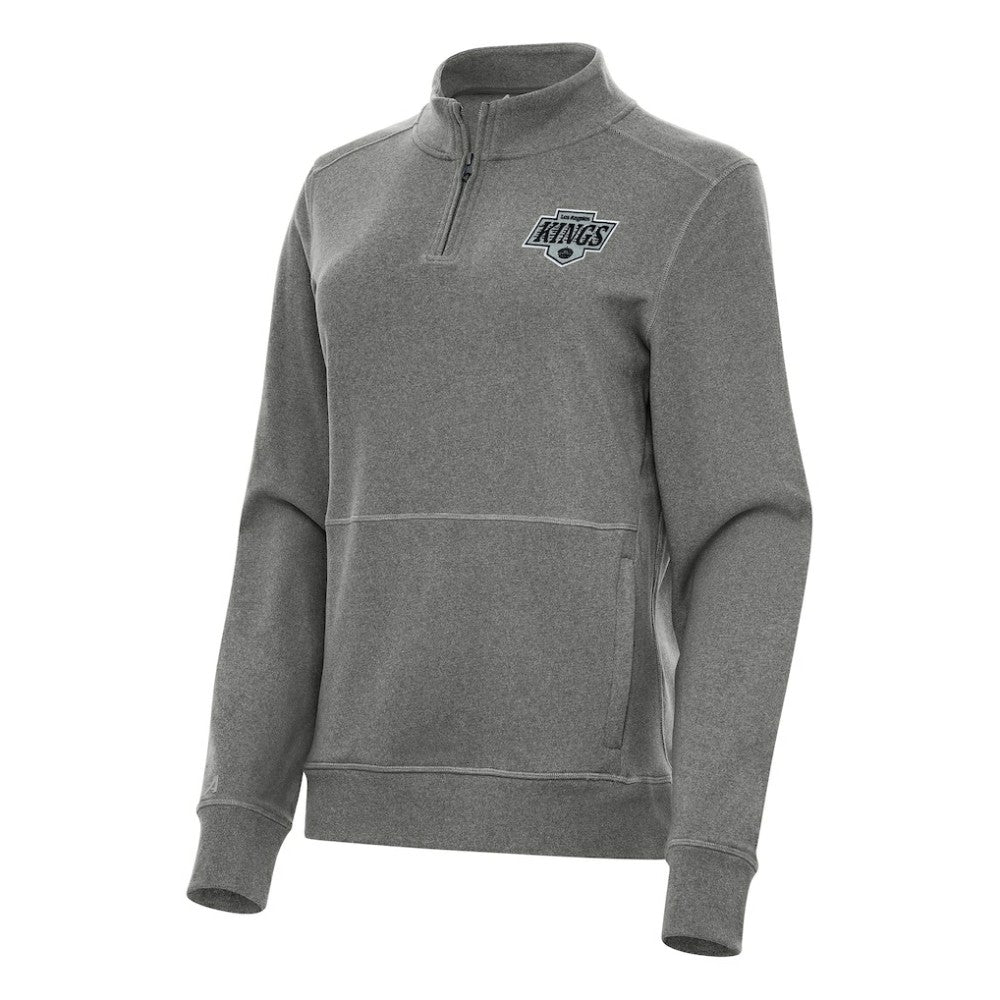 Los Angeles Kings Antigua Women's Crush Quarter-Zip Fleece Sweatshirt - Heather Black | US 202236024
