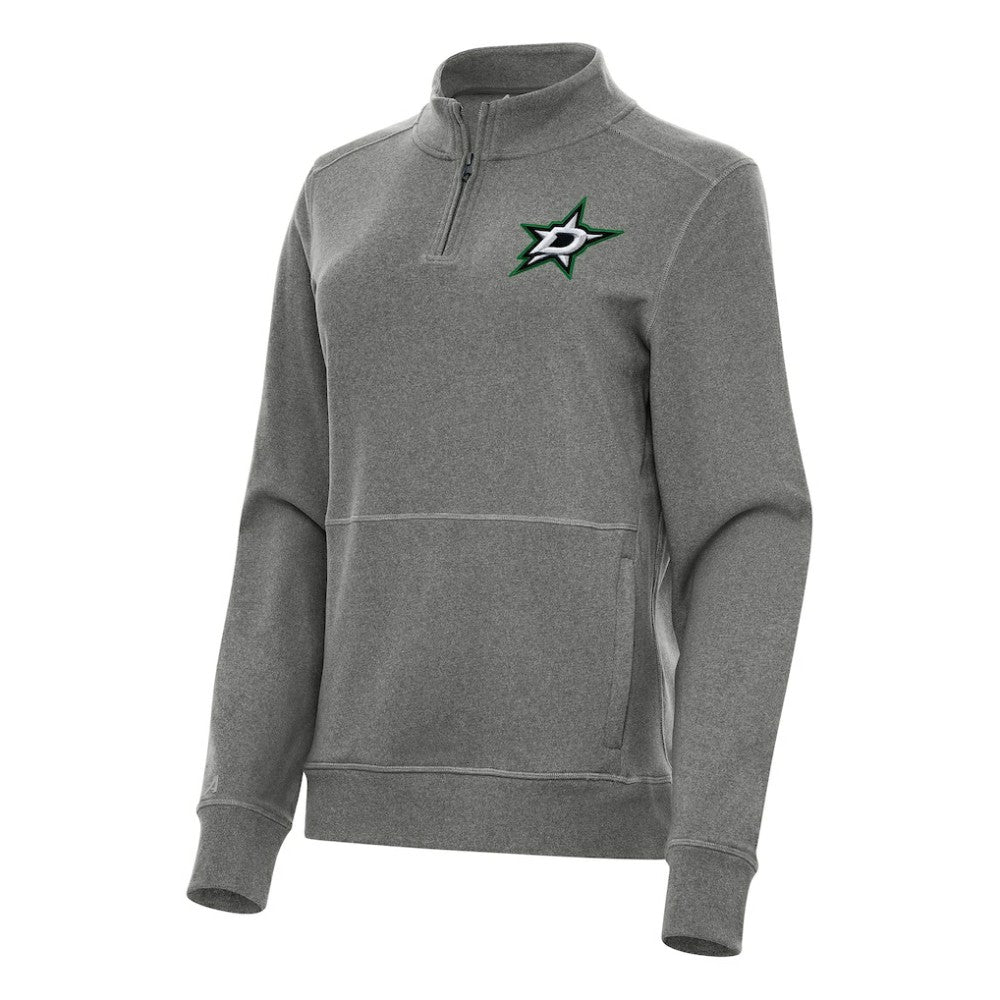 Dallas Stars Antigua Women's Crush Quarter-Zip Fleece Sweatshirt - Heather Black | US 202236032