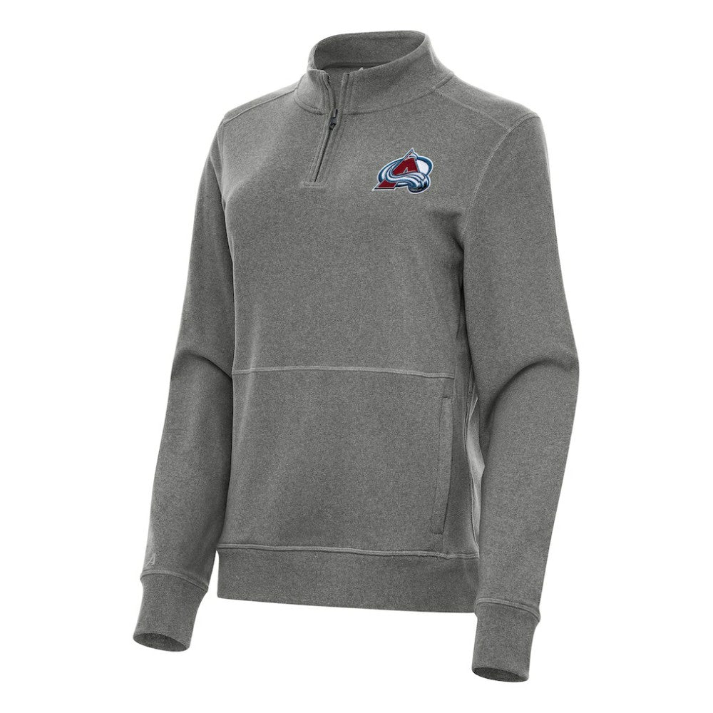 Colorado Avalanche Antigua Women's Crush Quarter-Zip Fleece Sweatshirt - Heather Black | US 202236035