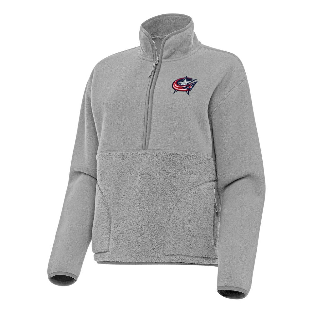 Columbus Blue Jackets Antigua Women's Figure Half-Zip Pullover Sweatshirt - Gray | US 202236123