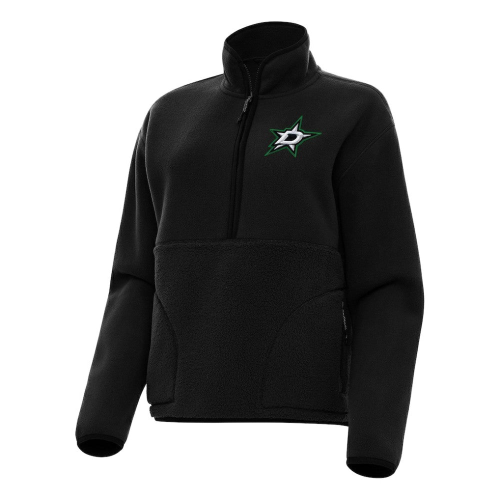 Dallas Stars Antigua Women's Figure Half-Zip Pullover Sweatshirt - Black | US 202236124