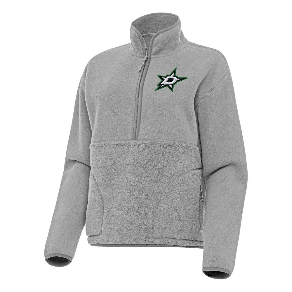 Dallas Stars Antigua Women's Figure Half-Zip Pullover Sweatshirt - Gray | US 202236126