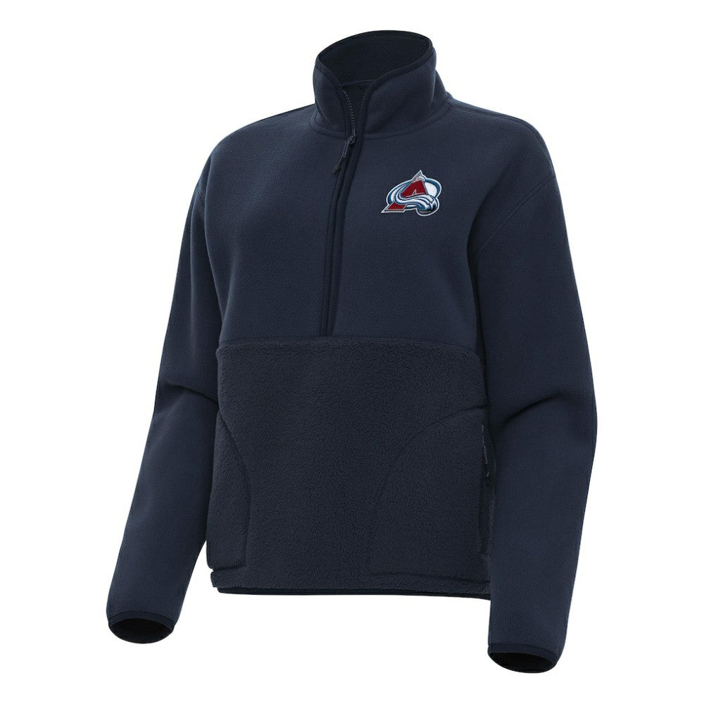 Colorado Avalanche Antigua Women's Figure Half-Zip Pullover Sweatshirt - Navy | US 202236136