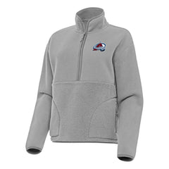 Colorado Avalanche Antigua Women's Figure Half-Zip Pullover Sweatshirt - Gray | US 202236139