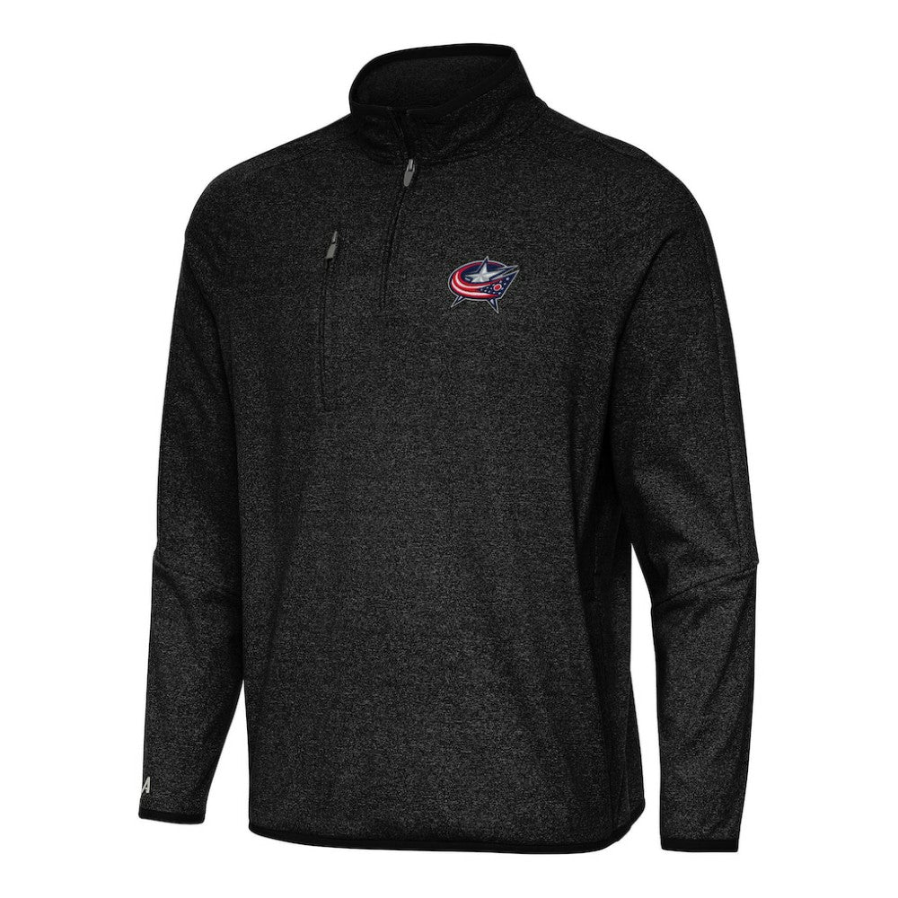 Columbus Blue Jackets Antigua Certain Quarter-Zip Tri-Blend Sweatshirt - Heather Black | US 202236165