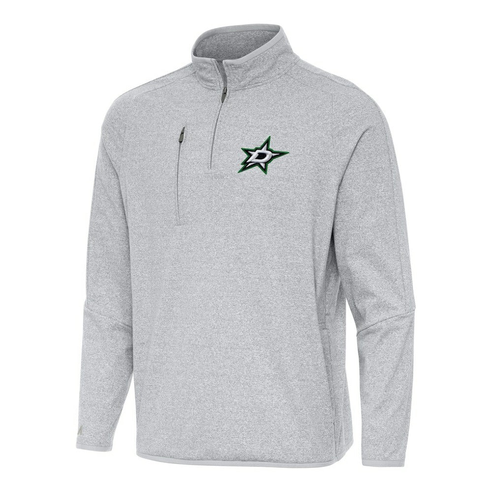 Dallas Stars Antigua Certain Quarter-Zip Tri-Blend Sweatshirt - Heather Gray | US 202236166