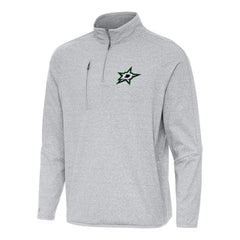 Dallas Stars Antigua Certain Quarter-Zip Tri-Blend Sweatshirt - Heather Gray | US 202236166