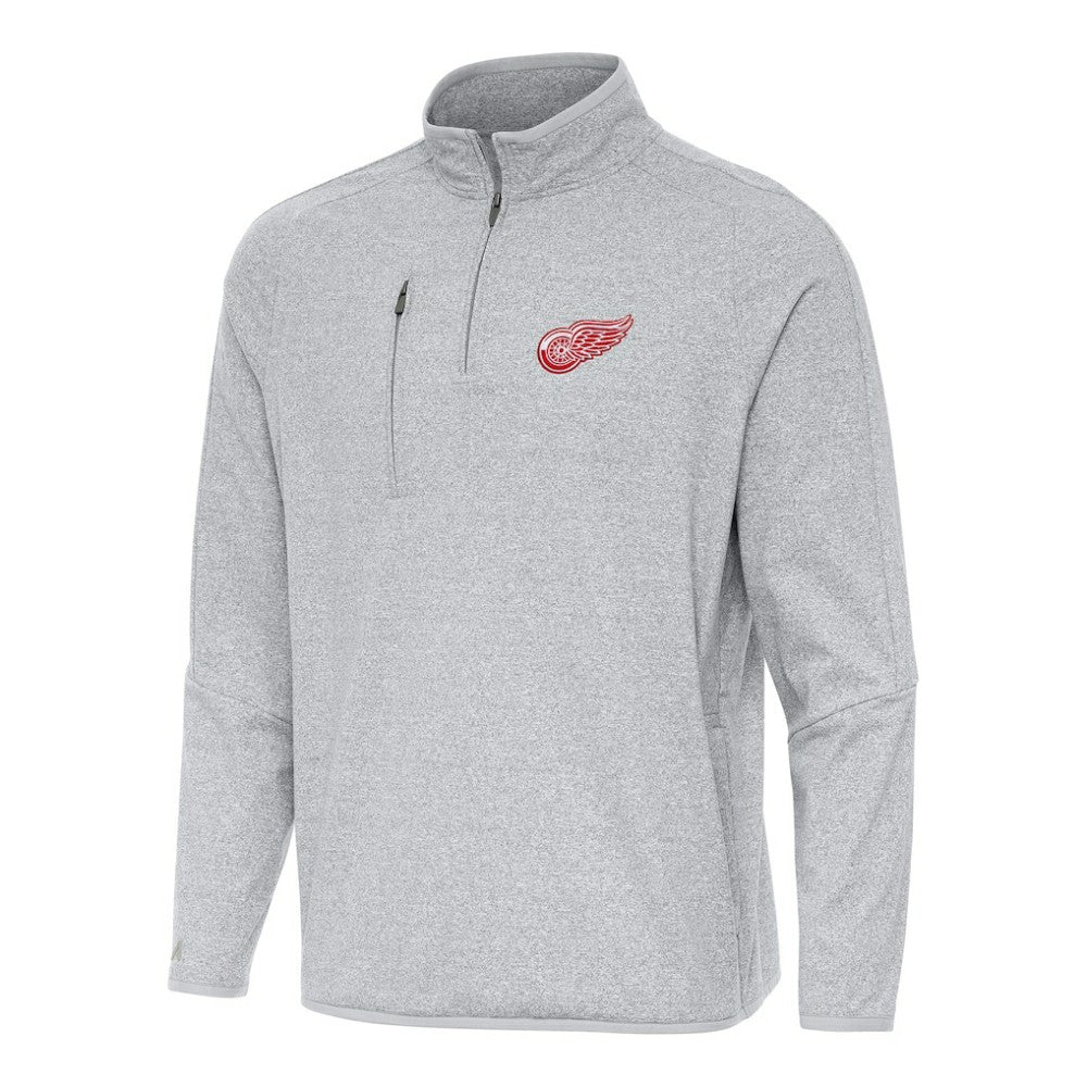 Detroit Red Wings Antigua Certain Quarter-Zip Tri-Blend Sweatshirt - Heather Gray | US 202236167