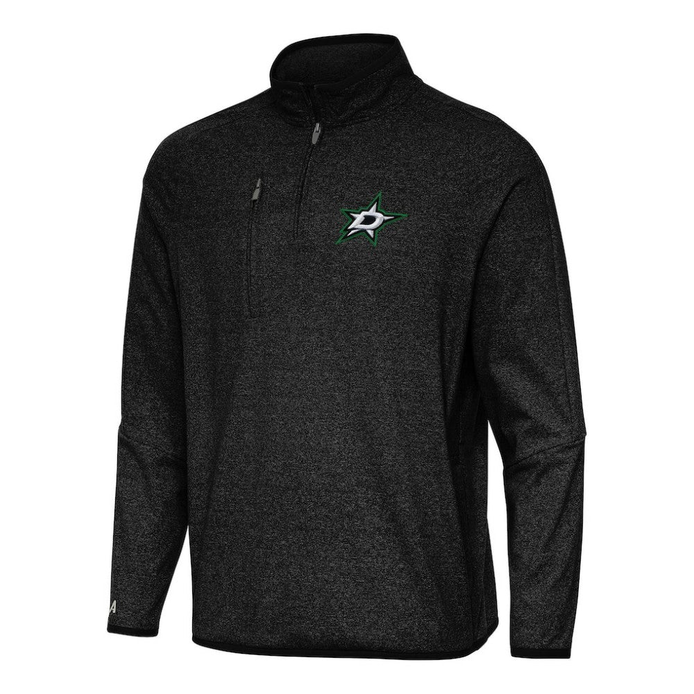 Dallas Stars Antigua Certain Quarter-Zip Tri-Blend Sweatshirt - Heather Black | US 202236168