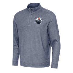 Edmonton Oilers Antigua Subtle Quarter-Zip Sweatshirt - Heather Navy | US 202236173