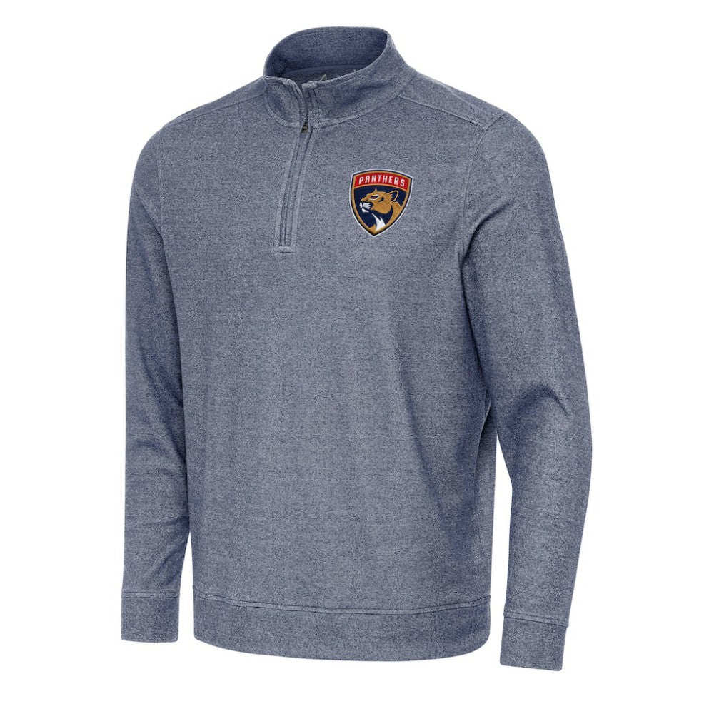 Florida Panthers Antigua Subtle Quarter-Zip Sweatshirt - Heather Navy | US 202236178