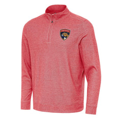 Florida Panthers Antigua Subtle Quarter-Zip Sweatshirt - Heather Red | US 202236179
